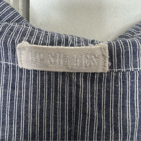 CP Shades Blue/White Striped Teton Lagenlook Tunic Top Size Medium **Flawed** - Picture 14 of 16